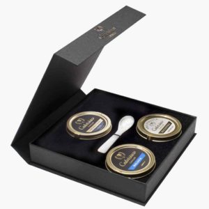 coffret prestige 3 caviars, caviar beluga, caviar oscietre, caviar sevruga